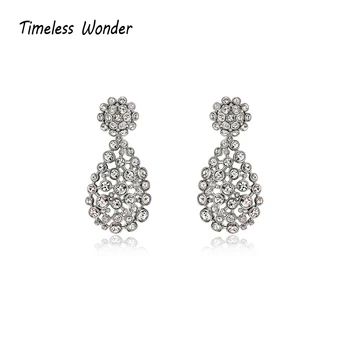 

Timeless Wonder Glam Zirconia Waterdrop Statement Earrings Women Jewelry Gothic Designer Top Punk Ins Party Rare Bride New 5625