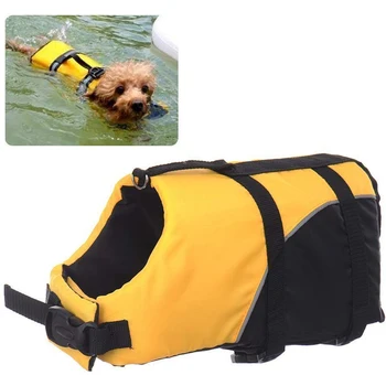 

Papipet Easy-fit Adjustable Dog life Jacket Simple Release Pet Safety Preserver Bright Pure Yellow