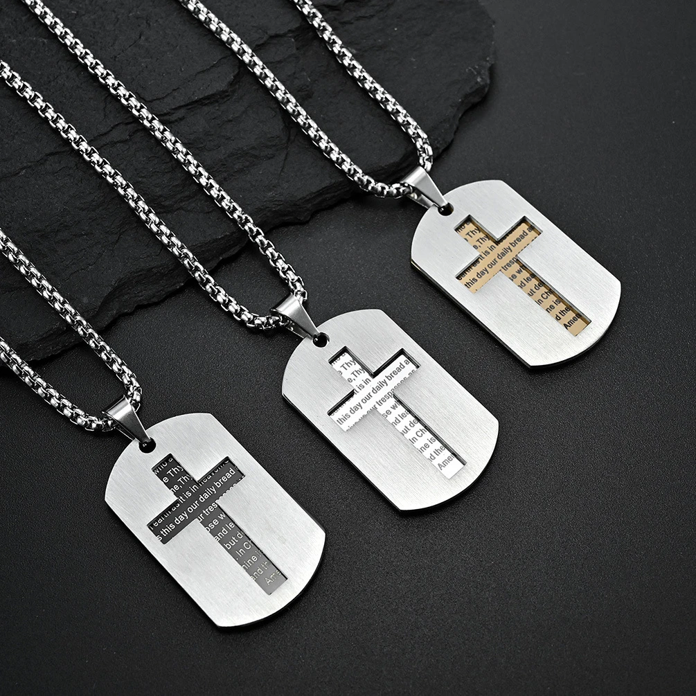 Verwant programma in plaats daarvan Bijbel Cross Heren Kettingen Double Layer Dog Tag Hanger Rvs Ketting  Religieuze Mannen Mannelijke Sieraden|Hanger Kettingen| - AliExpress