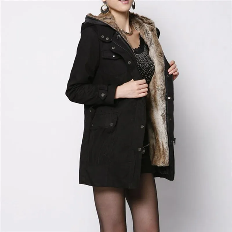 Женская куртка с капюшоном из смесового хлопка, Классическая круассановая кожаная стеганая куртка на пуговицах, зимнее теплое пальто, длинная парка basic