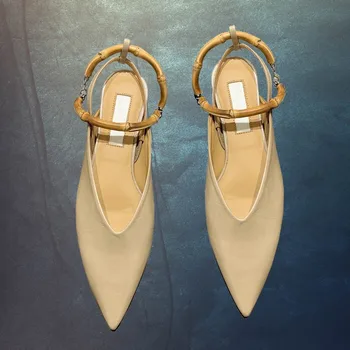 

2020 New Pointed Toe Pumps Women Sexy Bamboo festival Foot ring Shoes Woman Fashion Party Comfortable Women Shoes Hot sale