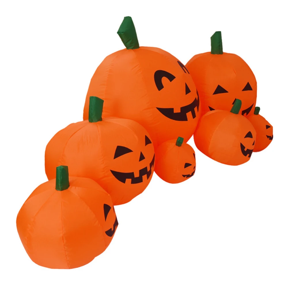 

Halloween Decorrtion inflatable Blow Up Ghost 7 Pumpkins Decorrtion EU Plug/US Plug Outdoor 220cm Festival Halloween