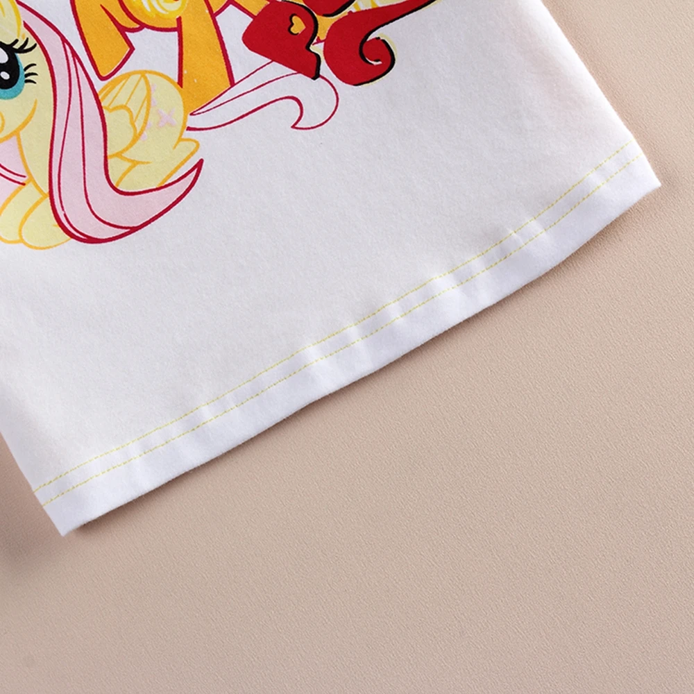 JUXINSU/хлопковая футболка с длинными рукавами и рисунком пони для маленьких девочек модная повседневная футболка с цветочным принтом для девочек; сезон осень-зима
