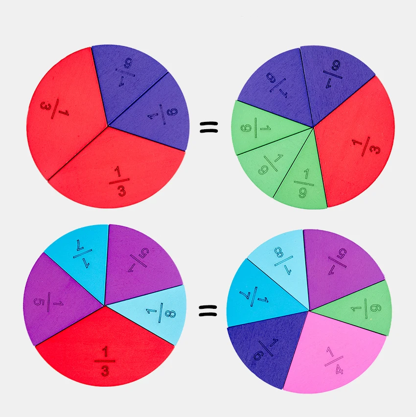 Дошкольные круговые математические Фракционные доски дивизии Обучающие приспособления Монтессори образование математическая игрушка детская развивающая игрушка GYH