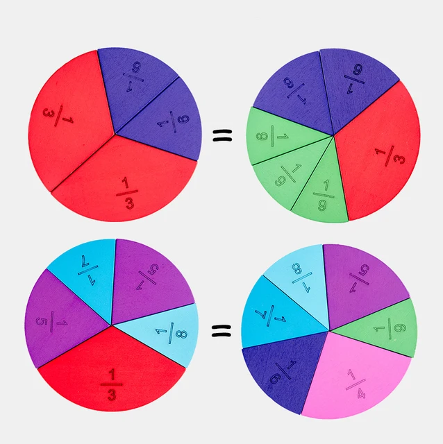 Preschool Circular Mathematics Fraction Board Division Teaching Aids Montessori Education Math Toy Children Learning Toy GYH 5