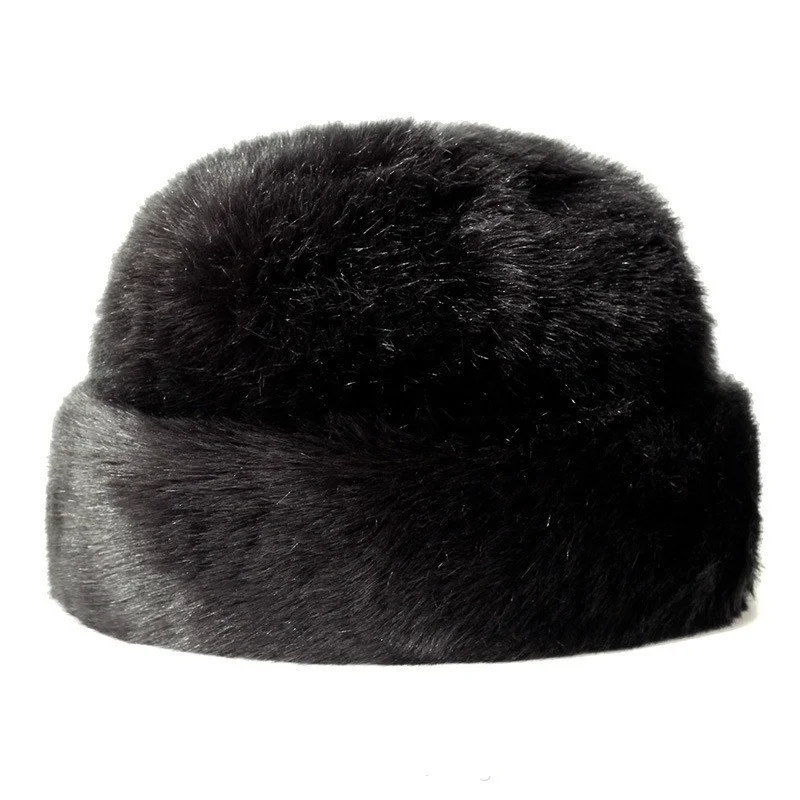 Cappello Da Uomo Russo In Pelliccia Di Visone Sintetico Ushanka Cappello Nero Caldo Invernale