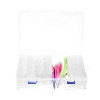 

64 Grids DIY Manicure Storage Box Tray Diamond Painting Tools Set Pen Tweezer Embroidery Glue Clay Organizer Jewelry Accessories