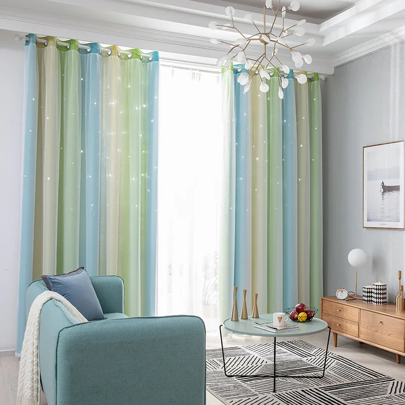 1 шт. розовые затемненные занавески со звездами для гостиной спальни оконные