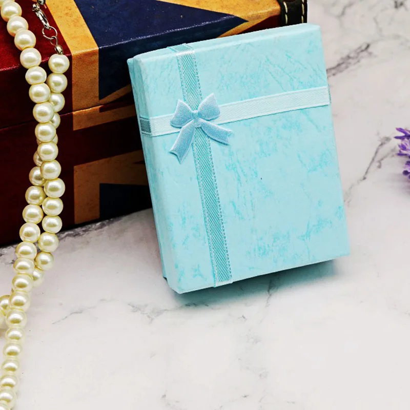 Blue Серьги с бантами коробки ювелирных изделий висячие серьги переносной узор серьги Многофункциональные ювелирные изделия серьги-гвоздики коробки - Окраска металла: Blue