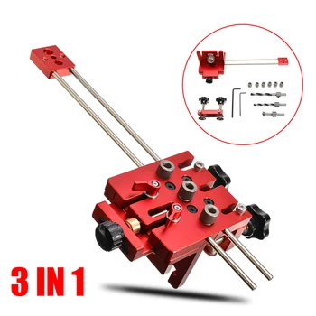 

Woodworking Tool 3 in 1 Wood Working 6/8/10mm Hole Drill Punch Positioner Guide Locator Jig Tool Kit Woodworking Punch Locator
