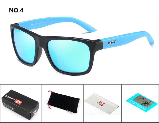 DUBERY фирменный дизайн поляризованные солнцезащитные hd-очки мужские водительские оттенки мужские ретро солнцезащитные очки для мужчин летние зеркальные квадратные очки 182 - Цвет линз: 4