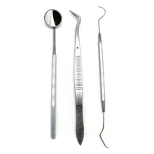 3 шт./компл. Стоматологическая Нержавеющая Сталь Зонд для осмотра набор гигиенических пикапов увеличивающее зеркало Пинцет для осмотра чистящие инструменты Стоматологическая лаборатория