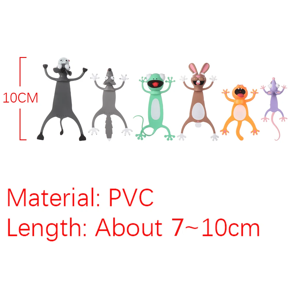 3D Stereo Lovely Cartoon Animal Bookmarks PVC Material Creative Book Markers Office School Stationery For Gift Bookmark animal bookmark bookmarks stationery supplies