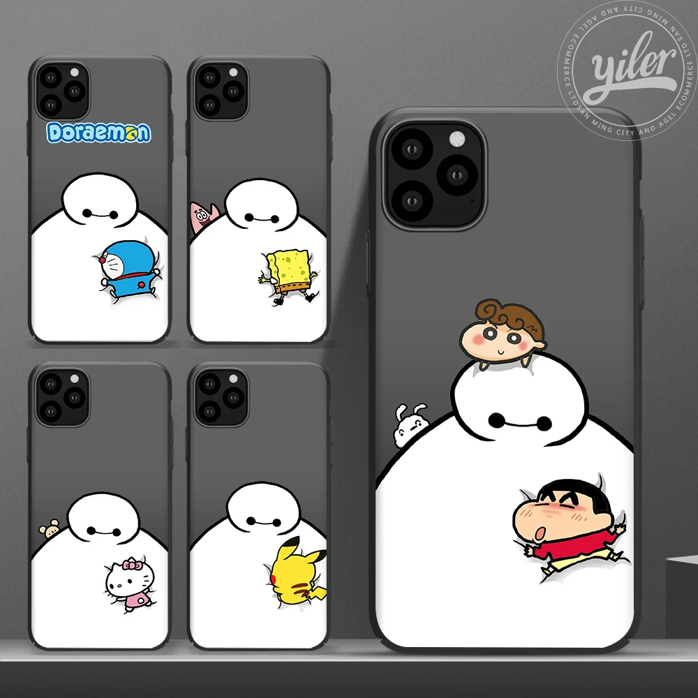 

Fashion Baymax Phone Case Cover For Iphone XR X 8 7 6 6S Plus 11 Pro XS max Luxury Soft Black Cases for iPhone 11 5 5S SE Shell