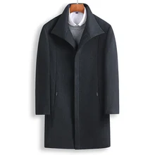Новинка размера плюс 8XL роскошное осенне-зимнее Новое мужское шерстяное пальто бизнес повседневное длинное толстое тонкое пальто куртка мужская брендовая одежда