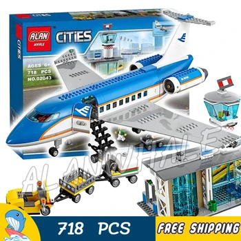 

718PCS City Airport Terminal Passenger Airplane Model Building Blocks 02043 Assemble Toys Compatible With Lago