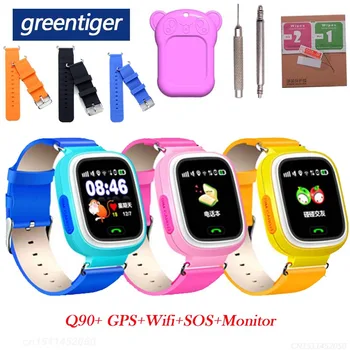 

Greentiger Q90 Child Smart Watch GPS Anti-lost Watch Device Tracker Touch Screen SOS Call Location WiFi Safe Monitor VS Q50 Q528