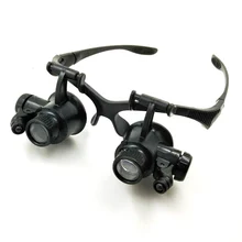Loupes de bandeau 10x/15x/20x/25x, avec lampe LED, tête de montre, bijoux, Loupe éclairée horloger, lentille optique 