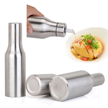 

Fashion Kitchen Supplies Stainless Steel Leak-proof Drops of Edible Oil Pot Sauce Vinegar and Oil Bottle 500ml/750ml/1000ml