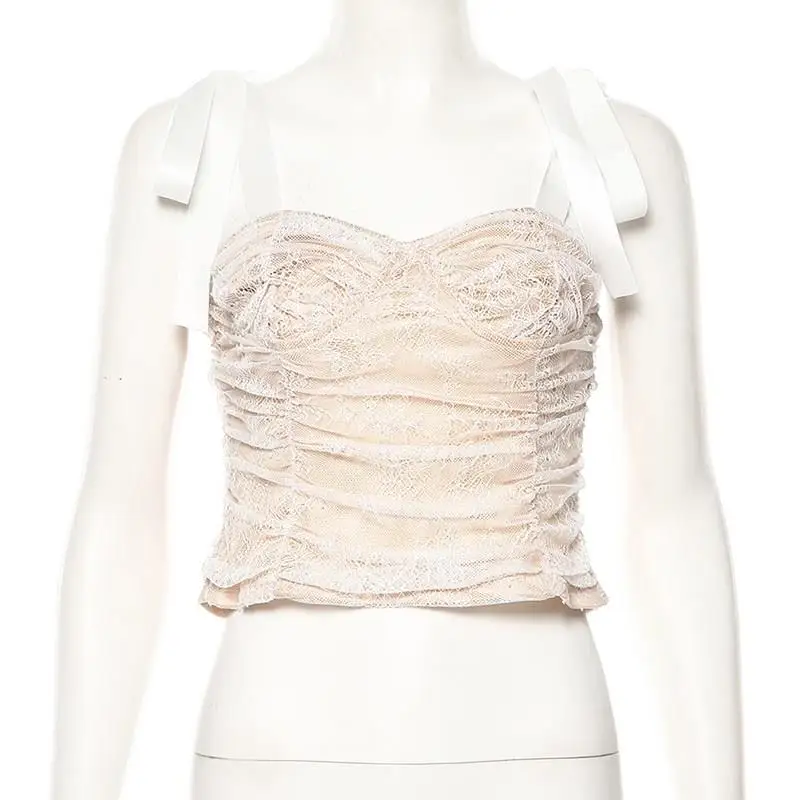 Милые женские топы без рукавов с кружевным галстуком-бабочкой на бретельках, топы с бантом, майка с открытой спиной