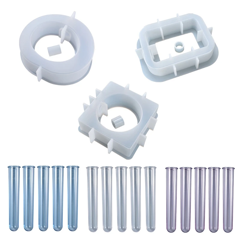 

LX9D Test Tube Vase Silicone Bracket Mold Creative Desktop Flower Pot Hydroponic Cylinder Used to Spread Hydroponic Plant