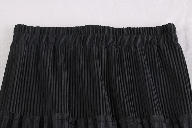 Серая, черная, бежевая эластичная юбка миди с высокой талией, плиссированная бархатная юбка для женщин, Зимние Теплые юбки для женщин saia saias