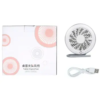 

Table Tiny Round Fan Quiet Operation Adjustable Tilt 360 Degree Rotating USB A0NC