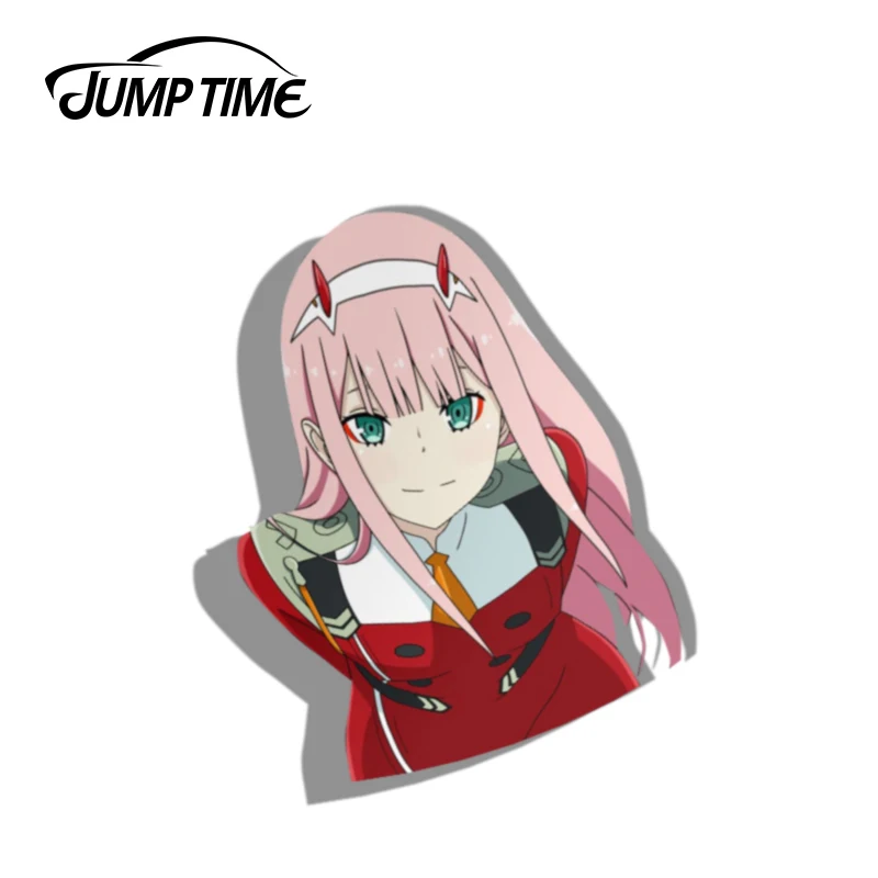 Время скакания 13 см x 8 5 Дарлинг в FRANXX Zero Two Decal автомобильный декор для окна