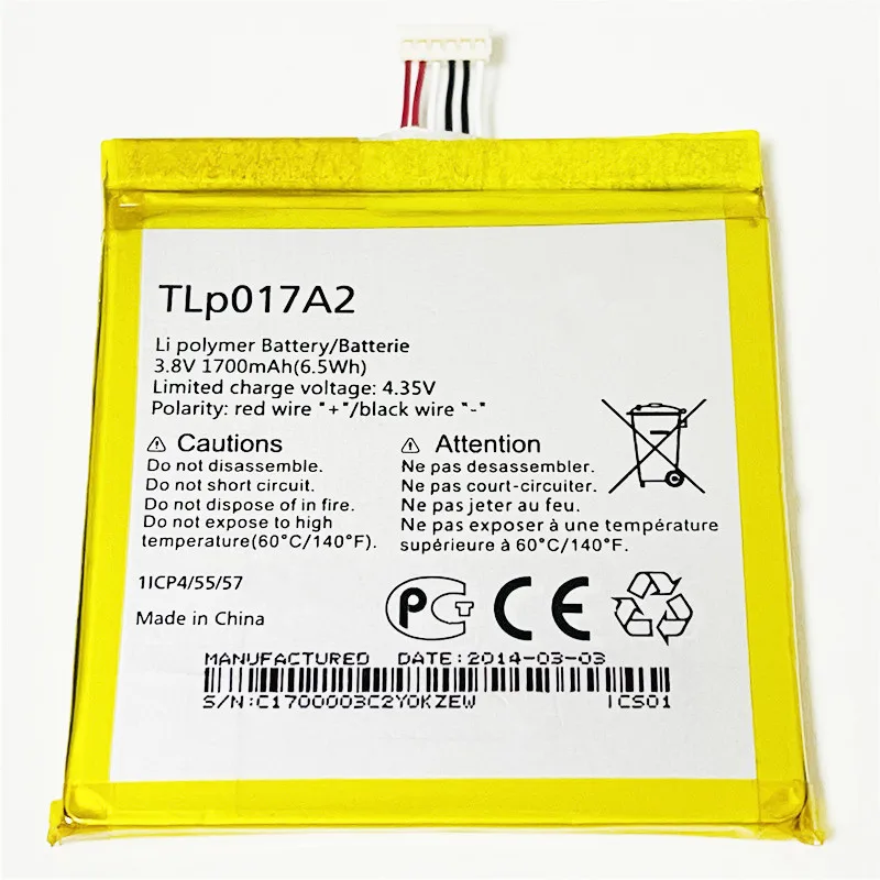3 8 в 1700 мАч TLp017A2 для Alcatel One Touch Fire E 6015X 6015A TLp017A1 аккумулятор|Аккумуляторы мобильных