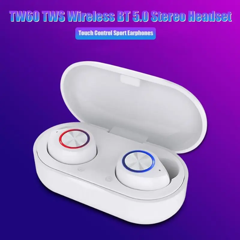 TW60 TWS USB беспроводной Bluetooth 5,0 123db 32Ω 20-20 кГц 400 мАч стерео гарнитура с сенсорным управлением спортивные портативные наушники