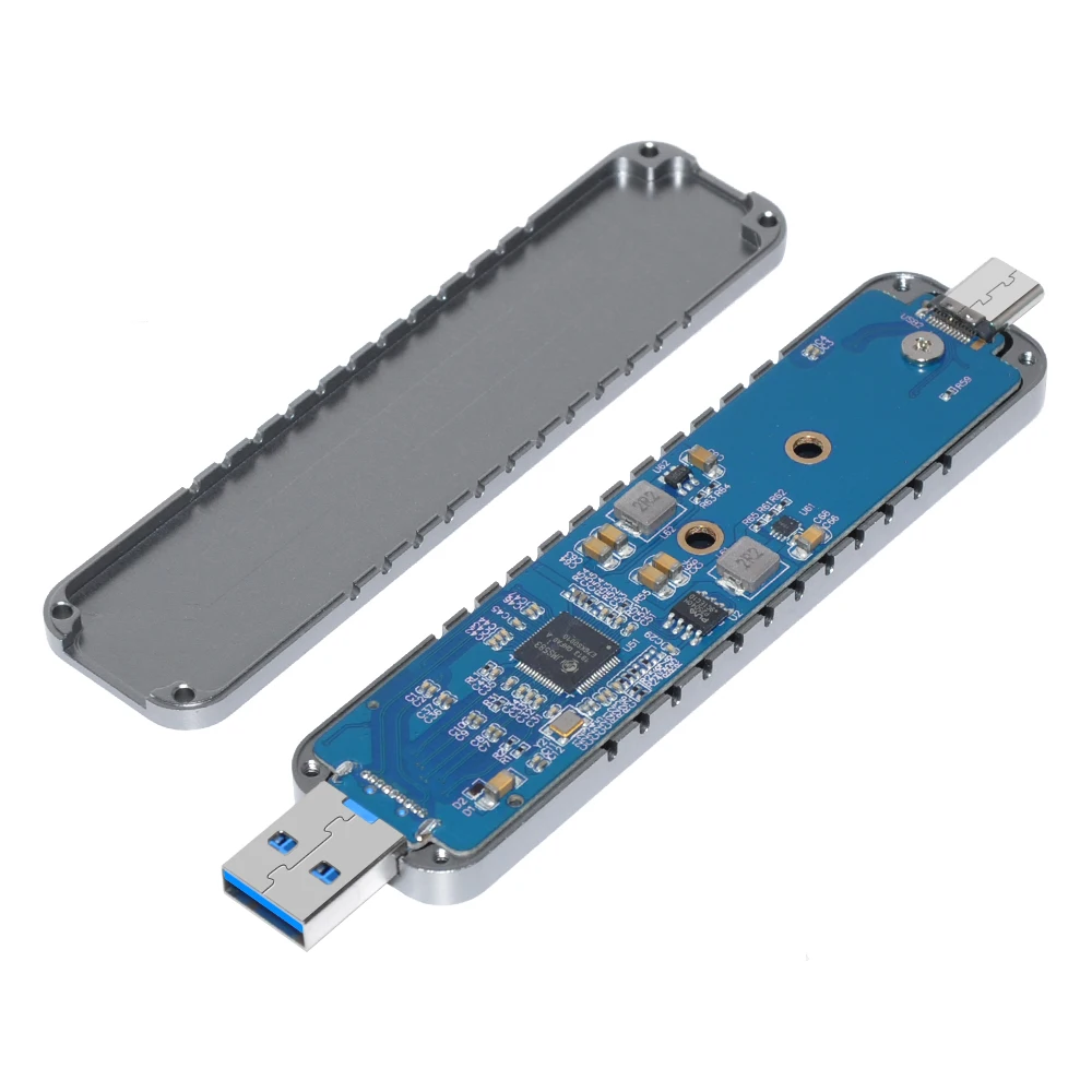Алюминиевый сплав двойной USB3.1 мобильный SSD жесткий диск коробка TYPE-A+ C к M.2 NVME чехол для жесткого диска