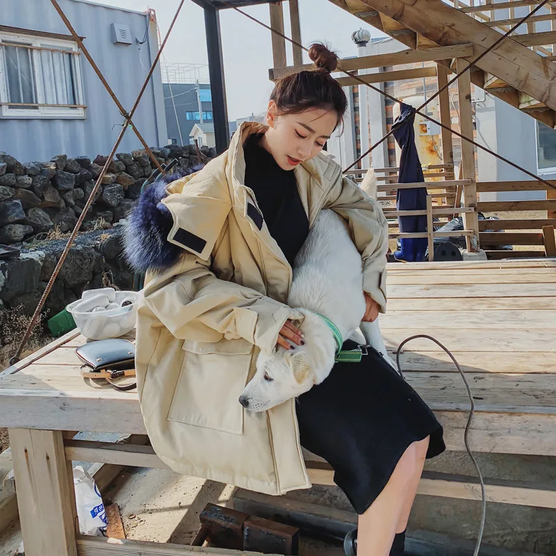 

Main Push 2018 Winter New Style Korean-style WOMEN'S Wear Loose-Fit Large Fur Collar Cotton Coat