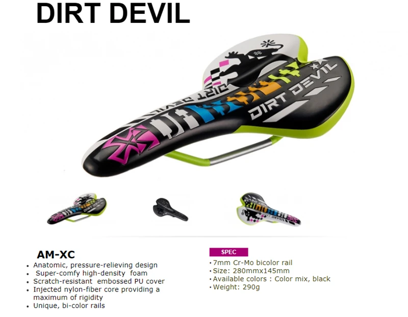 DA BOMB DIRT DEVIL AM-XC Велосипедное Сиденье 7 мм Cr-Mo двухцветная рельсовая супер-удобная подушка из пены высокой плотности