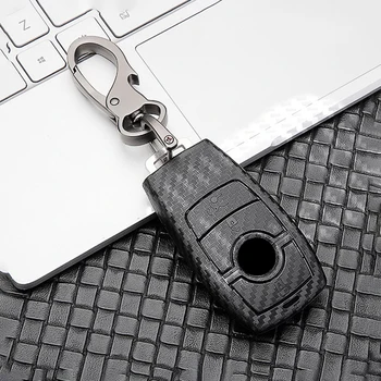 

Carbon fiber Car Key Case Key Holder Ring Shell Bag Protective For Mercedes Benz 2017 E Class W213 2018 S class Accessories