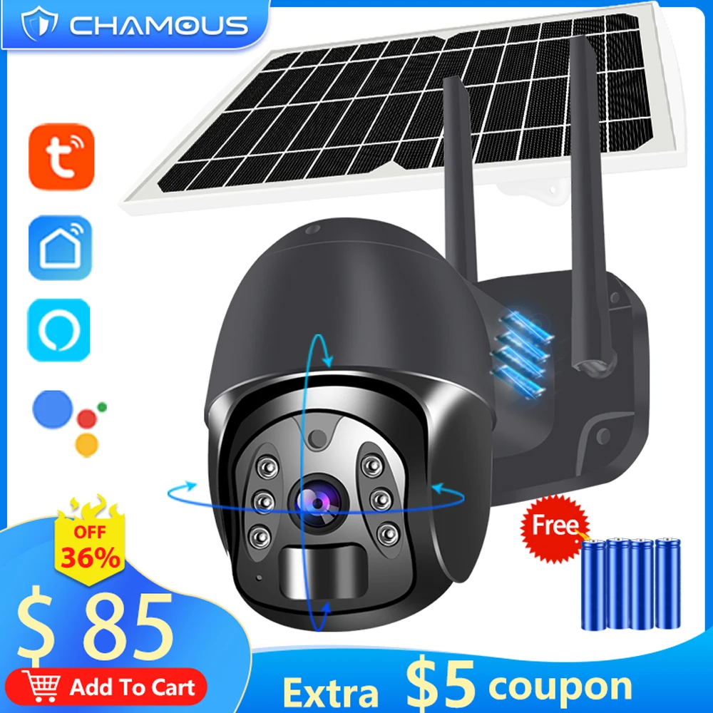 Video Surveillance Camera WiFi Wireless Outdoor Tuya Battery 4G Sim Security Protection CCTV Alexa 8W Solar Panel | Безопасность и