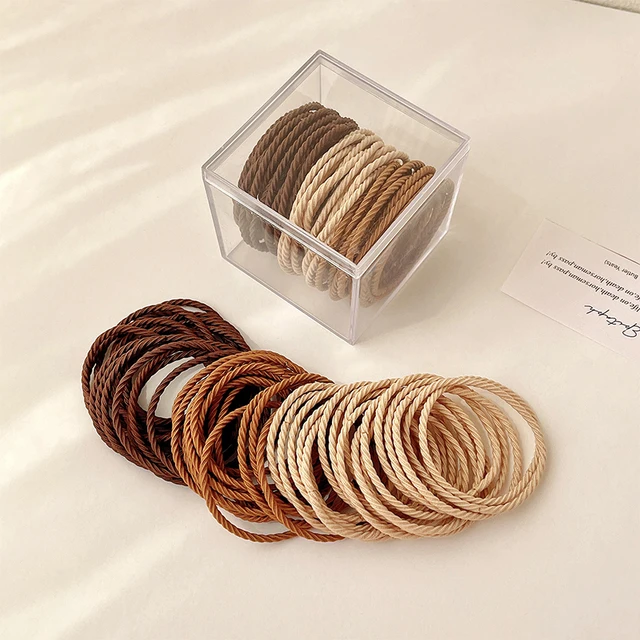 10/50/100 Pcs/Set Women Girls Colors Soft Scrunchies Elastic Hair Band Lady Lovely Solid Rubber Bands Female Hair Accessories Mix-5-50 Pcs