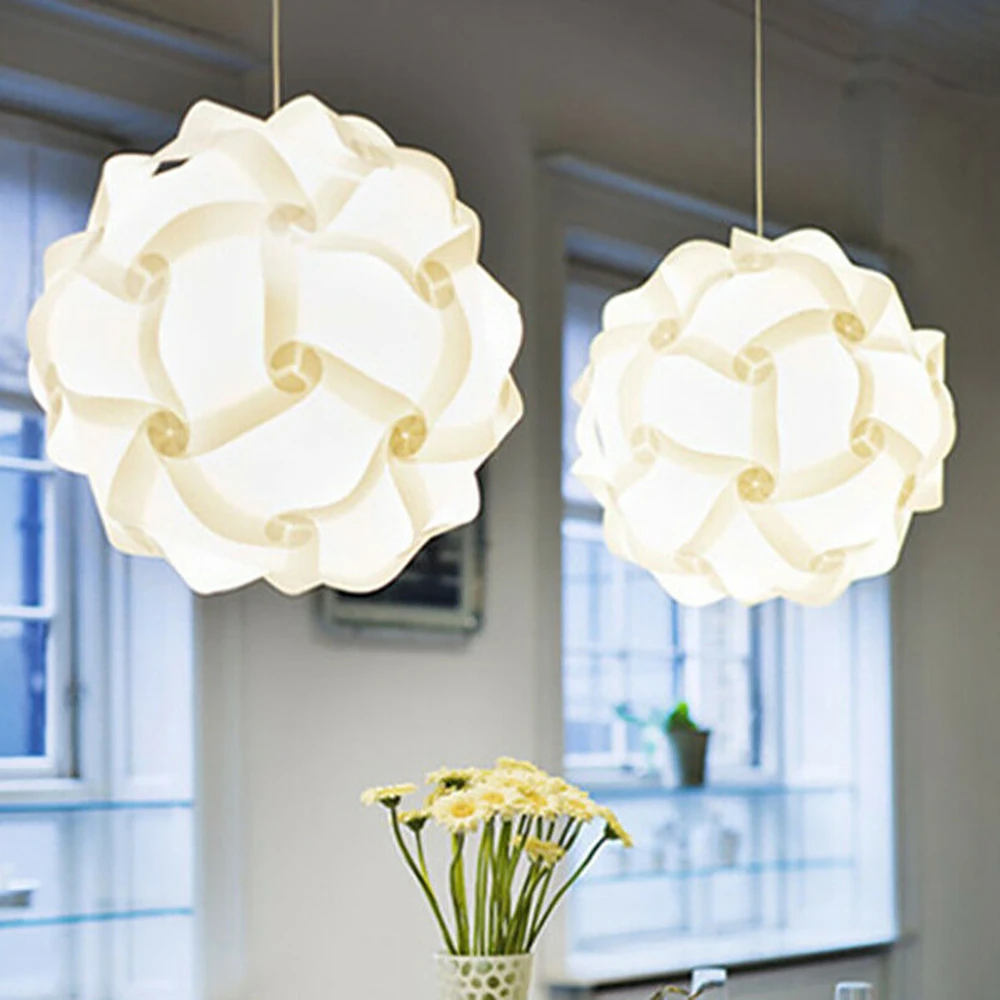 30Pcs Modern IQ Puzzle Jigsaw Light Lamps Shade Ceiling Lampshade Creative DIY