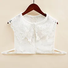 Laço flor bordado destacável coleiras senhoras lapela gargantilha colar camisa gola falsa blusa topos feminino coleiras falsas