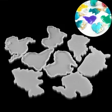 Crystal Intercontinental Continent Map UV Epoxy Resin Mold Continents Maps Coaster Silicone For DIY Casting Jewelry Making Tools