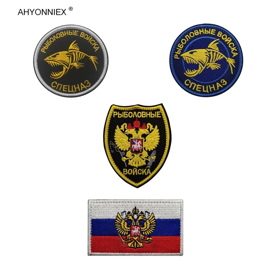 AHYONNIEX русская двуглавая эмблема орла значок флаг нашивки Российский спецназ военный веер наружный моральный дух Сделай Сам аппликация|Заплатки| | АлиЭкспресс
