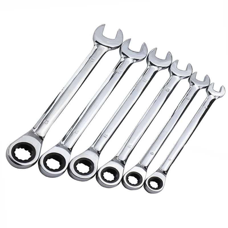 6pcs Fixed head Набор ключей гаечный ключ Мультитул ключ трещетка набор ключей гаечных инструментов набор гаечных ключей универсальный гаечный ключ инструмент инструменты для ремонта автомобиля - Цвет: 6pcs Fixed head