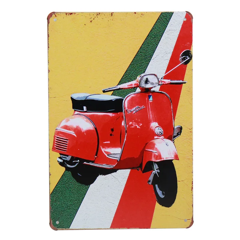 Винтажная Жестяная Табличка Предупреждение ющий знак Vespa, плакат, живопись, Настенный декор, мотоциклетные металлические художественные жестяные пластины со знаками, наклейки 30X20 см H31
