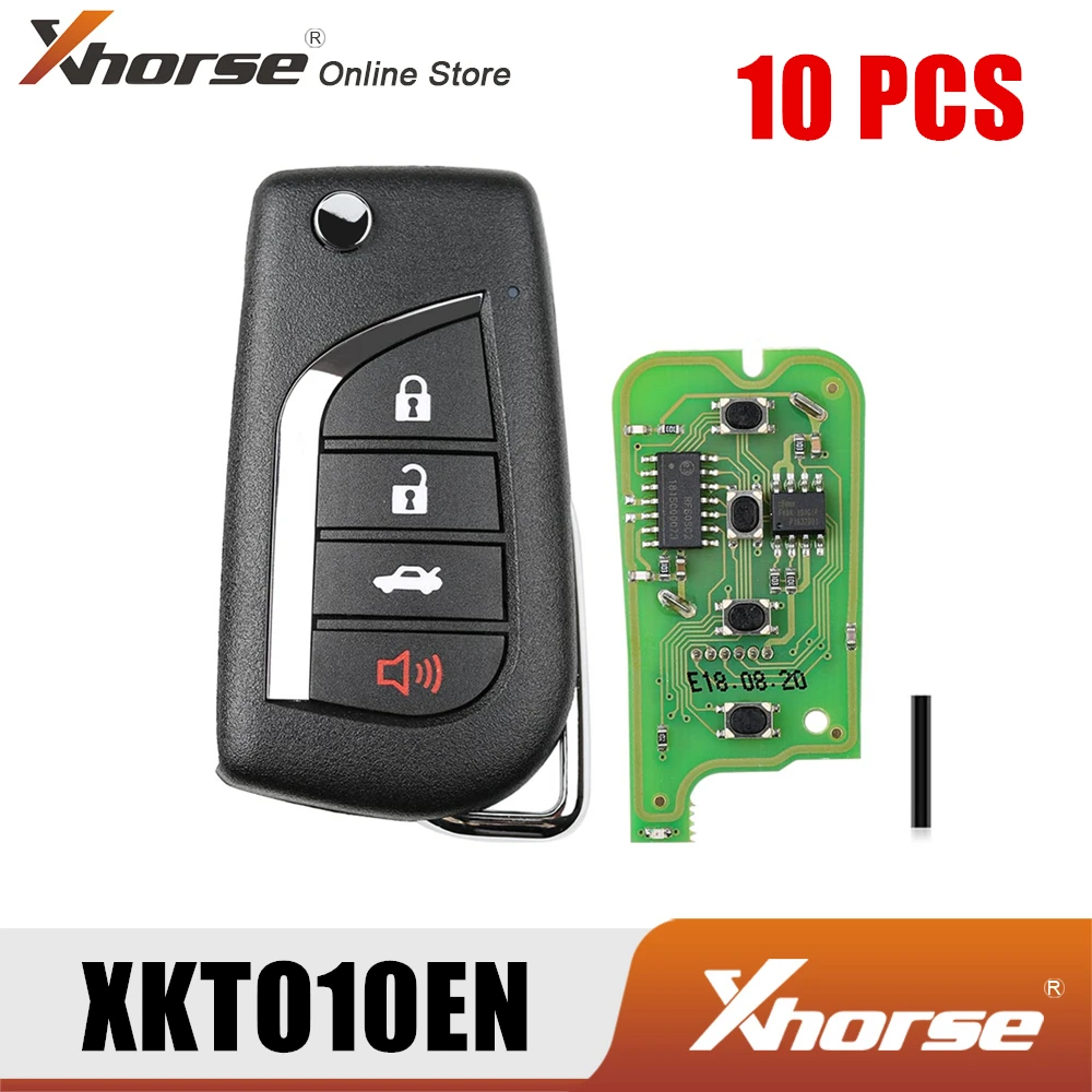 Xhorse XKTO10EN проводной универсальный дистанционный ключ для Toyota Flip 4 кнопки