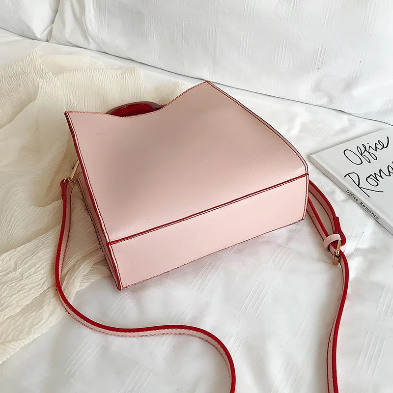 

2019 New Style Stereo Square Sling Bag Heart Soft Silcone Portable Handle Goddess Douyin Shoulder WOMEN'S Bag