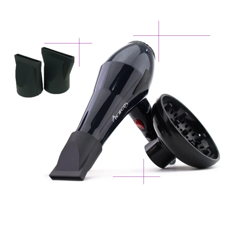 Hairens 2500 Watt Turbo 3555 Professional Hair Dryer + Diffusers for Curly Hair + 2 Pcs
