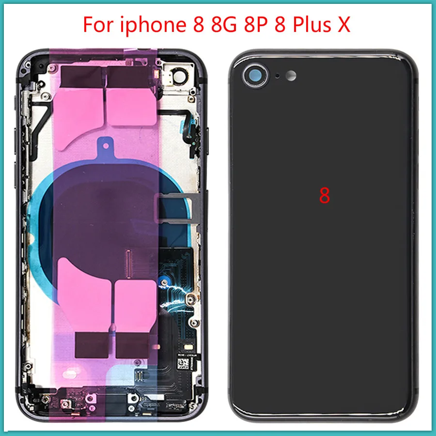 Протестировано Высокое качество для iphone 8 8G 8 P 8 Plus X батарея задняя панель+ средняя рамка Шасси с гибким кабелем