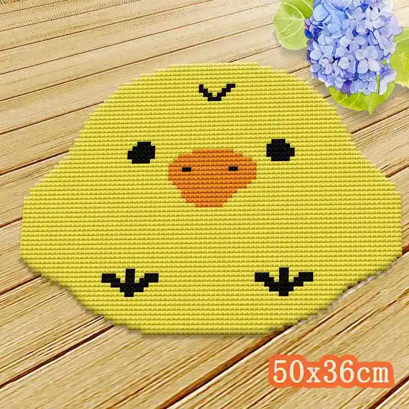 Embroidery Button Cushion Animals Latch Hook Kit Almofadas Diy Smyrna Knooppakket Klink Haak Kleed Bloemen Needlework Mat Gift