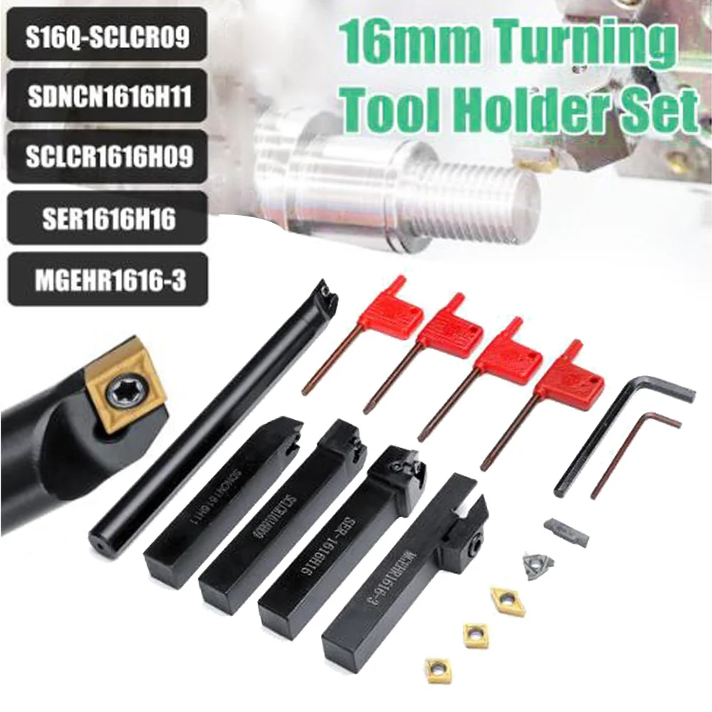 

16mm Turning Tool Holder Carbide inserts Allen Wrench Finishing Cutting