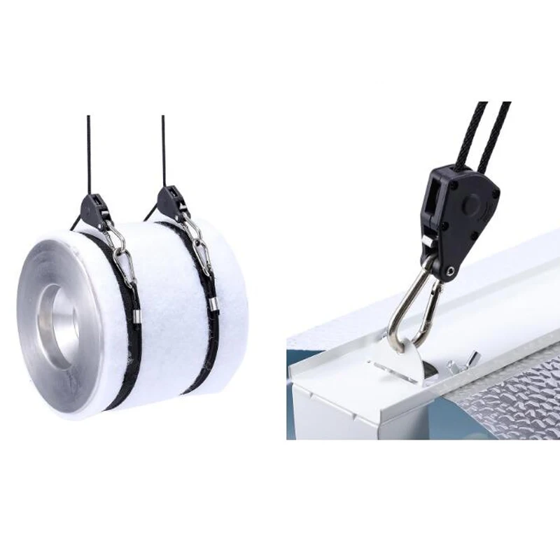 Lanière Suspendue Réglable De 8 Pouces, 1/8, 2M, Pour Ventilateur De Tente, Lampe De Culture De Plantes, Cordes De Poulie, Crochet De Poulie De Levage