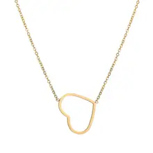 ファッション女性のハートペンダントドロップシッピングステンレス鋼チョーカーネックレス女性のためのジュエリーネックレス誕生日プレゼントドロップシップ(China)